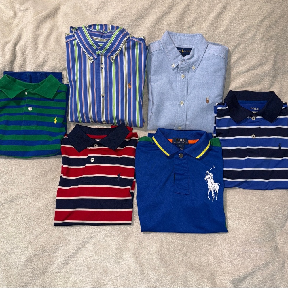 Polo by Ralph Lauren Kids boys size 7 and size 8 bundle of six shirts